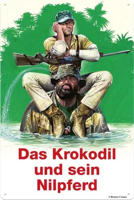 Produktbild von Bud Spencer & Terence Hill Blechschild Das Krokodil und sein Nilpferd 20 x 30 cm