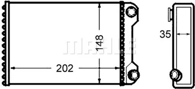 Zdjęcie produktu dla Wewnętrzny wymiennik ciepła ogrzewania MAHLE do FIAT PUNTO