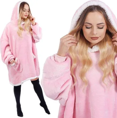 Productafbeelding van SPRINGOS Knuffeldekens: Trui met capuchon, mouwen en zakken. Oversized hoodie