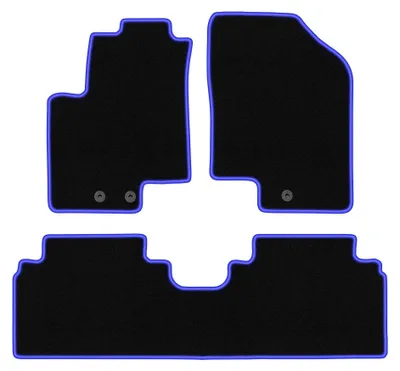 Produktbild von Velours-Fußmatten für Hyundai ix20 2010-2018 (Minivan) – 4-tlg, Schwarz/Blau, passgenau – Wielganizator CARLUX