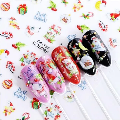 Produktbild von 3D Nagel Sticker Nail Art Weihnachten Mond Aufkleber