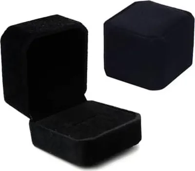 Produktbild von Ringbox Mit Schatulle Verlobung Ring-ringschachtel Verlobungsringbox Hochzeitsringbox Samtnes Ringkästchen Schmucketui Schwarz