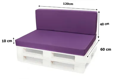 Obrázek produktu pro Polštář z palety fialový | sedák 120x60 / opěradlo 120x40 cm | sada polštářů z palety | zahradní polštář | polštář z europlanu