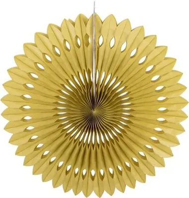 Produktbild von 12x Rosette aus Papier schwer entflammbar gold Ø40cm