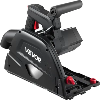 Produktbild von VEVOR Tauchsäge, 165,1 mm, Handkreissäge mit 48-Zahn-Hartmetall-Sägeblatt, Winkelverstellung 0–45°, Schnitttiefe 55 mm, für Holz & Kunststoff, Führungsschiene Nicht im Lieferumgang Enthalten