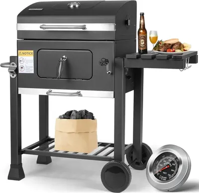 Image de Gril à charbon de bois - Barbecue au charbon de bois - Barbecue - Fumoir - BBQ