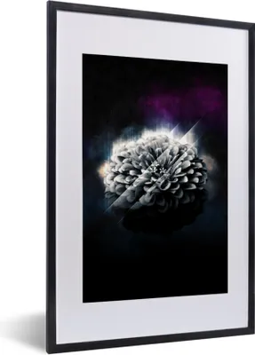 Produktbild von MuchoWow® MuchoWow® Gerahmtes Poster Blume - Licht - Schwarz 40x60 cm - Poster mit zchwarzem Bilderrahmen - Poster in Rahmen