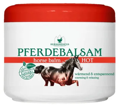 Image de Baume pour chevaux Hot Herbamedicus 500ml Réchauffe et détend.