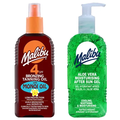 Obrázek produktu pro Malibu SPF4 Bronzing olej s monoi + aloe gelem po opalování 200 ml