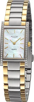 Produktbild von Regent Damenuhr Edelstahl-Armbanduhr Analog Metallarmband silber gold URBA866