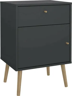 Image de Aïeux - Table de nuit, 50x39x72h cm Gris, une Étagère
