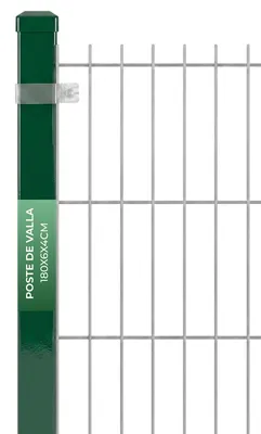 Imagen del producto de Poste rectangular para valla Strend Pro EUROSTANDARD, 1800/60x40/1,25 mm, con tapa, Zn+PVC, verde RAL6005