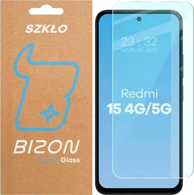 A product package for a screen protector, shown next to the screen protector applied to a smartphone.