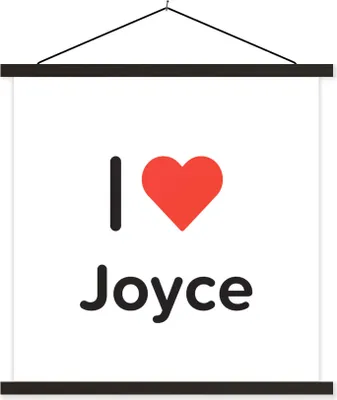 Produktbild von MuchoWow® Textilposter Ich liebe - Joyce - Mädchen 90x90 cm mit schwarzem Rahmen - Magnetisches