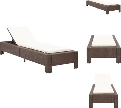 Produktbild von vidaXL Sonnenliege mit Auflage Braun Poly Rattan -  Sonnenliegen