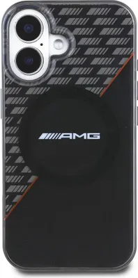Obrázok produktu pre Mercedes AMG, ochranné puzdro pre iPhone 16 Plus MagSafe Rhombs, čierne / červené