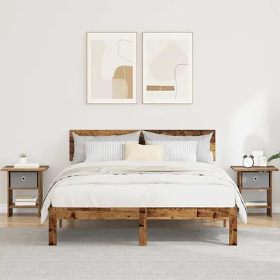 Immagine prodotto di vidaXL Tavolino da notte, 2 pezzi, legno di recupero, 41 x 40 x 45 cm, materiale in legno
