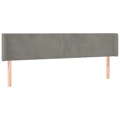 Image de vidaXL Tête de lit avec oreilles gris clair 183x16x78/88 cm velours
