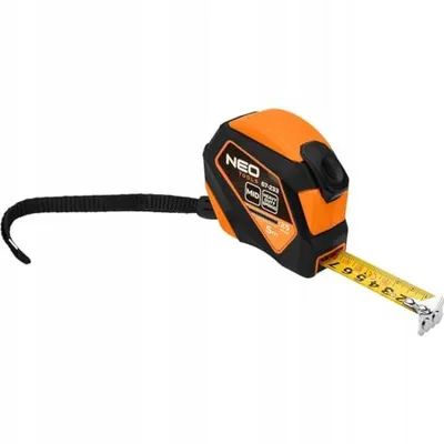 Zdjęcie produktu dla NEO TOOLS Miara zwijana stalowa 5 m x 25 mm, auto blokada, przycisk stop, magnes