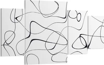 Produktbild von Bild auf Leinwand - Leinwandbild - 4 Teile - Linie nichts Muster - 160x90cm - Wand Bild - Wanddeko - Wandbilder - Leinwanddruck - Bilder - Wanddekoration - Leinwand bilder - Wandbild - DL160x90-5054