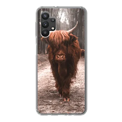 Produktbild von MuchoWow® Handyhülle Schutzhülle Hülle für Samsung Galaxy A32 5G Schottischer Hochländer - Wald - Kuh - Tiere - Natur Silikon Softcase Handy Hülle - Softcase