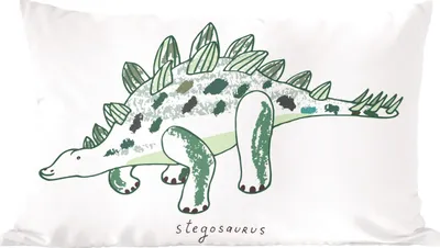 Produktbild von MuchoWow® Zierkissen Sofakissen Wohnzimmer Dekokissen 60x40 cm Kinderzimmer - Dinosaurier - Stegosaurus - Junge - Mädchen - Kind - Kopfkissen - Polster mit Foto