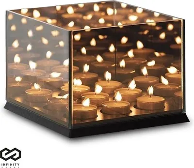 Produktbild von Brixy Teelichthalter – Teelichthalter – 9 Teelichter – Reflektierendes Spiegelglas – Kerzenhalter –