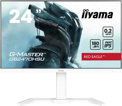 Produktbild von 24" WHITE Fast IPS Gaming, G-Master Red Eagle, FreeSync Premium, 1920x1080@180Hz, 300cd/m², 1100:1, HDMI, DisplayPort, 0,2ms (MPRT), Speakers, USB (4x 3.2), Black Tuner, Eyesafe 2.0, 15cm Height Adj. Stand