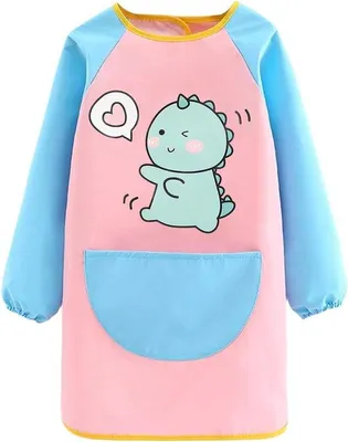 Image de Tablier pour enfant - Vêtements de protection - Imperméable à manches longues - Bleu - 71 x 54 cm