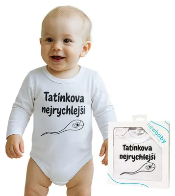 Productafbeelding van Bedrukte babyromper "New Baby, Daddy's Fastest" - Geschenkpakket, maat 74 (6-9 maanden)