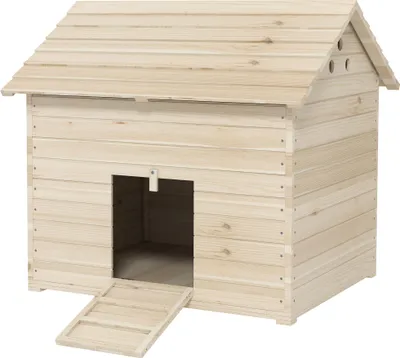Produktbild von Entenhaus mit aufklappbarem Kippdach, Geflügelhaus mit erhöhten Boden und Rampe, Tannenholz, 100 x 82,5 x 91 cm