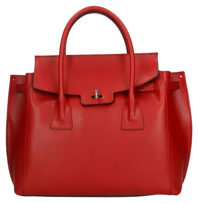 Produktbild von Dayana Handtasche aus echtem Leder Handgefertigt in Italien Dark Cognac UNICA 34x32x12 cm