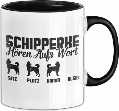 Produktbild von Schipperke Hören Aufs Wort Tasse Geschenk Schipperke Besitzer Mama Becher (Schwarz)