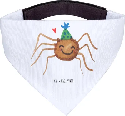 Produktbild von Mr. & Mrs. Panda Halstuch Hund Spinne Agathe Party - Weiß - Geschenk, für, Wunder, Selbstliebe, Dreieckstuch, Glück, Bandana Hunde, Motivation, Hals Tuch