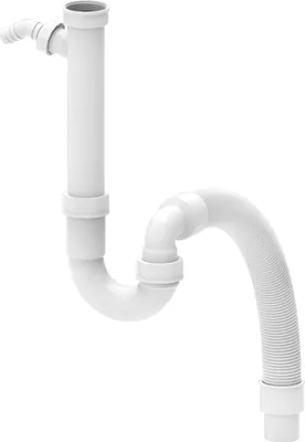 Immagine prodotto di Sifone per lavello Kirchhoff KS Flex, bianco, 1 1/2 "IG x DN 40/50 mm, con attacco apparecchio da 3/4