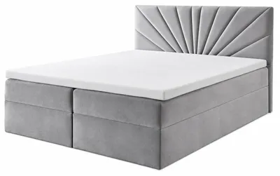 Obrázek produktu pro Postel na skříňové pružině TEO 2 - postel 120x200 cm s matrací Bonell, s boxem na ložní prádlo a topperem.  (šedá)