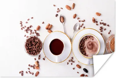 Produktbild von MuchoWow® Poster Kaffee - Kaffeebohnen - Schokolade 120x80 cm - Bilder