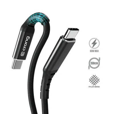 Obrázok produktu pre Crong Armor Link - 60W PD 3A USB-C na USB-C 150cm kábel (čierny)