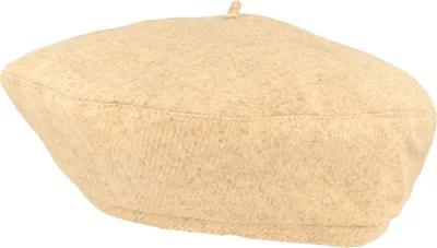 MtM uni Loden-Baskenmütze aus 100% Wolle mit Baumwoll-Futter in beige