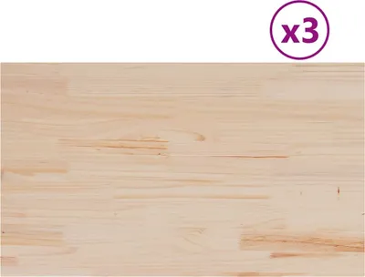 Produktbild von vidaXL Tischplatten 3 Stk. 80x47x1,7 cm Rechteckig Massivholz Kiefer