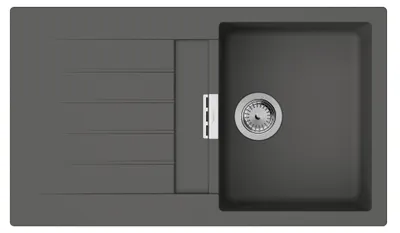 Produktbild von hansgrohe S52 S520-F345 Einbauspüle 345 mit Abtropffläche, Steingrau