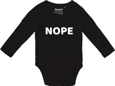Produktbild von Huuraa Baby Body Nope Schriftzug 74 Black  Baumwolle Fairtrade Langarmbody Geschenkidee