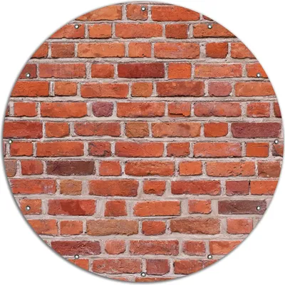 Produktbild von Wallario rundes Outdoor-Poster für Garten oder Balkon, Motiv Rote Ziegelsteinwand - Backsteine, 120 cm Durchmesser
