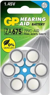 Zdjęcie produktu dla GP Batteries 103251, Jednorazowa bateria, 675, PR44, Cynkowo-powietrzna, 1,45 V, 6 szt., Pomoc słuchowa