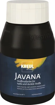 Produktbild von KREUL Javana Stoffmalfarbe für helle und dunkle Stoffe Schwarz 500 ml