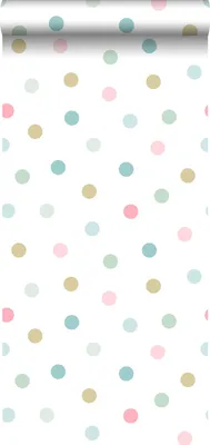 Zdjęcie produktu dla Walls4You Tapeta duże kropki niebieskim,zielonymIróżowym - 935317 - 0,53 x 10,05 m