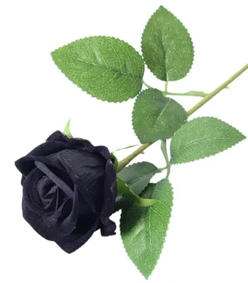 10 Kunstrosen 51 cm, schwarz, realistische Seidenblumen