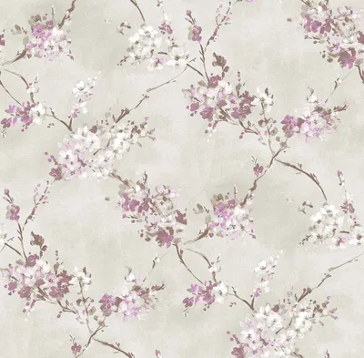 Immagine prodotto di Carta da parati Sanders & Sanders fiori viola e beige - 640385 - 53 cm x 10 m
