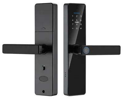 Obrázek produktu pro P14 Chytrý zámek s Wi-Fi, ovládání přes aplikaci, čtečka otisků prstů, bezklíčový vstup, černý, s dálkovým odemykáním a bezpečnostní cylindrickou vložkou