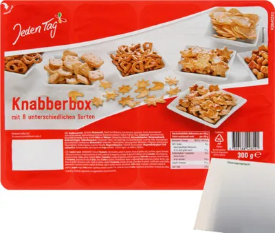 Produktbild von Jeden Tag Knabberbox (300g Packung) + usy Block